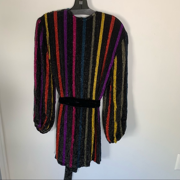 RETROFETE Gabrielle Long Sleeve Robe Wrap Dress - Picture 5 of 16